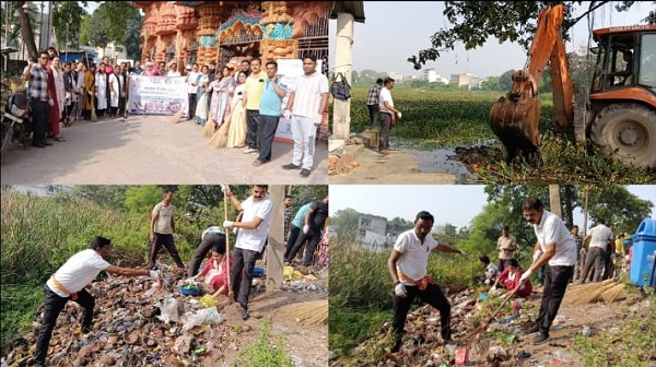 सेवा ही संकल्प अभियान में बूढ़ी माई मंदिर परिसर की हुई सफाई, महापौर, सभापति सहित जनप्रतिनिधियों और व्यवसायियों ने किया श्रमदान, मंदिर परिसर व तालाब की हुई व्यापक सफाई